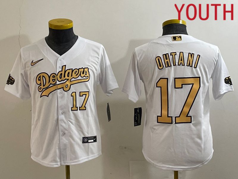 Youth Los Angeles Dodgers 17 Ohtani White All Star Nike Game MLB Jersey style 1